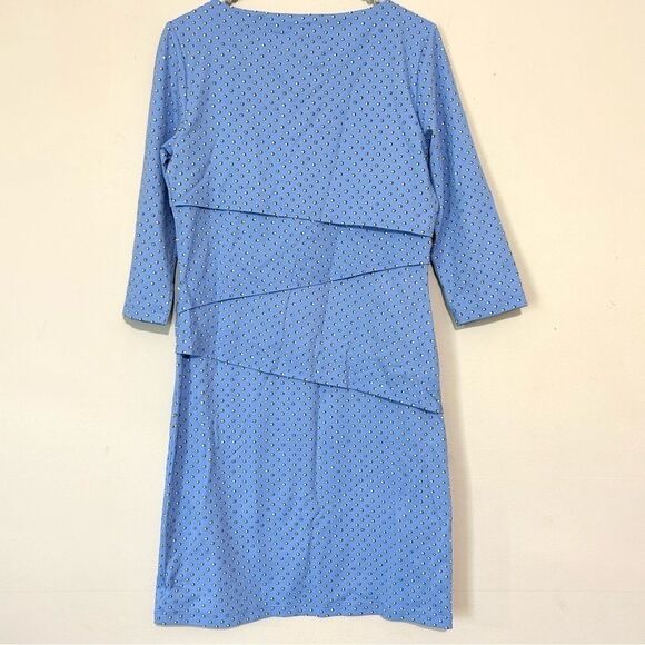 J. McLaughlin Nichola Blue and Yellow Spotted Jersey Dress SIZE SMALL - Picture 4 of 4